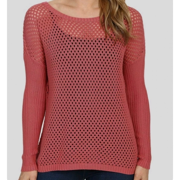 Prana Sweaters - prAna Parker Open Knit Pink Sweater Womens